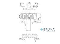 MEZCLADOR BIMANDO EMPOTRABLE PARA LAVABO BRUMA ROYALE 